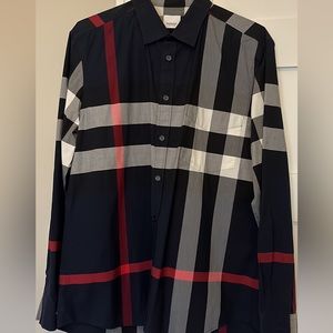 Check Stretch Cotton Poplin Shirt From Burberry